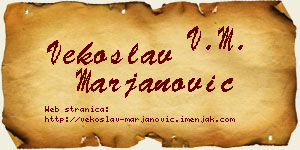 Vekoslav Marjanović vizit kartica